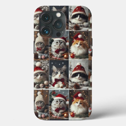Leuke Kerstkatten Winterdieren Rustiek Case-Mate iPhone Case (Achterkant)