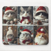 Leuke Kerstkatten Winterdieren Rustiek Muismat (Voorkant)