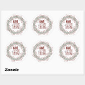Leuke Kerstkrans met fijne feestdagen Ronde Sticker (Vel)