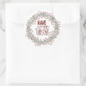 Leuke Kerstkrans met fijne feestdagen Ronde Sticker (Tas)