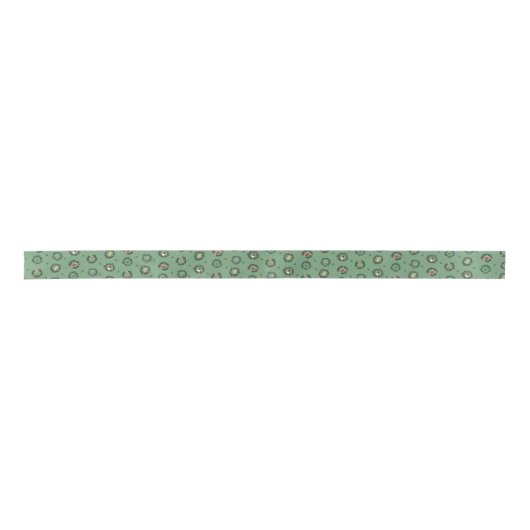 Leuke kerstkransen in het groen satijnen lint (Voorkant)