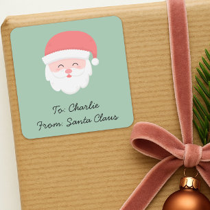 Leuke kerstman cadeauetiketter Kerststicker Vierkante Sticker