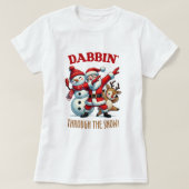 Leuke Kerstman dabbing door de sneeuw T-shirt (Design voorkant)