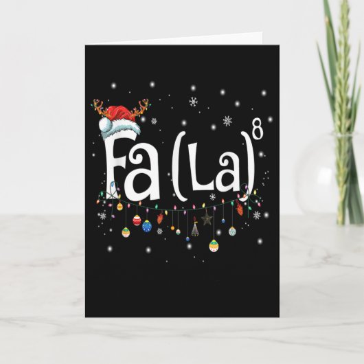 Leuke Kerstman Fa La Wiskunde Cadeau Kaart (Voorkant)