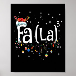 Leuke Kerstman Fa La Wiskunde Cadeau Poster