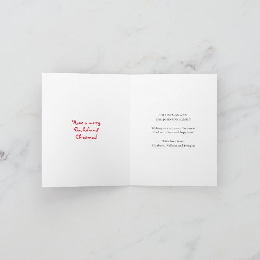 Leuke Kerstman Hond Teckel Feestdagen Kaart (Binnen)