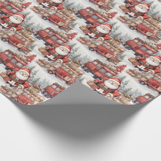 Leuke Kerstman inpakpapier rol (Hoek)