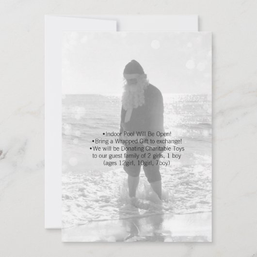 Leuke Kerstman Kerstmis Beach Party Kaart (Achterkant)