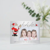 Leuke Kerstman Kerstmis HOHOHO Familie Portret FOT Feestdagenkaart (Staand voorkant)