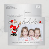 Leuke Kerstman Kerstmis HOHOHO Familie Portret FOT Feestdagenkaart (Voorkant / Achterkant)