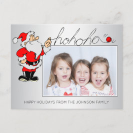 Leuke Kerstman Kerstmis HOHOHO Familie Portret FOT Feestdagenkaart