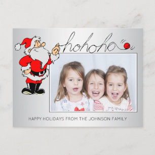 Leuke Kerstman Kerstmis HOHOHO Familie Portret FOT Feestdagenkaart