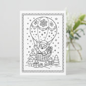 Leuke Kerstman Kleuren Flat Note Kaart (Staand voorkant)