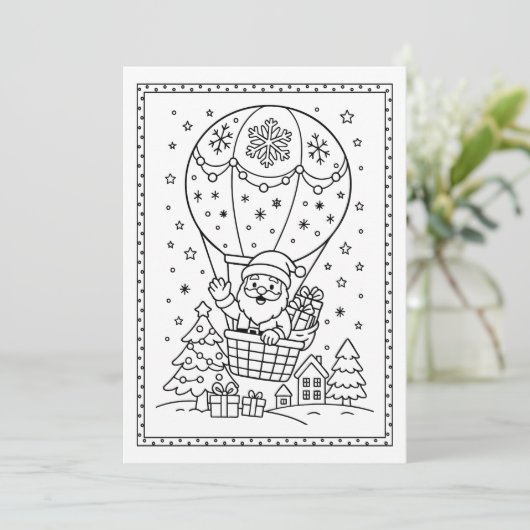 Leuke Kerstman Kleuren Flat Note Kaart (Staand voorkant)