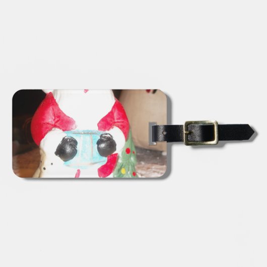  Leuke Kerstman met Snow Art Print Bagagelabel (Voorkant horizontaal)