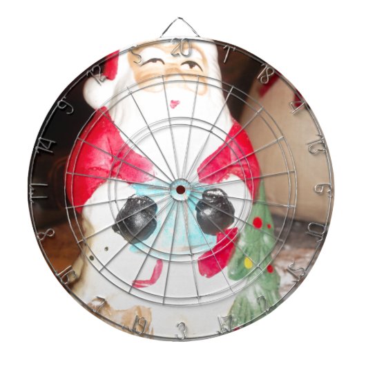 Leuke Kerstman met Snow Art Print Dartbord (Voorkant)