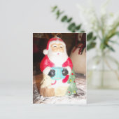 Leuke Kerstman met Snow Art Print Feestdagenkaart (Staand voorkant)