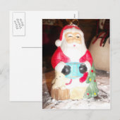Leuke Kerstman met Snow Art Print Feestdagenkaart (Voorkant / Achterkant)