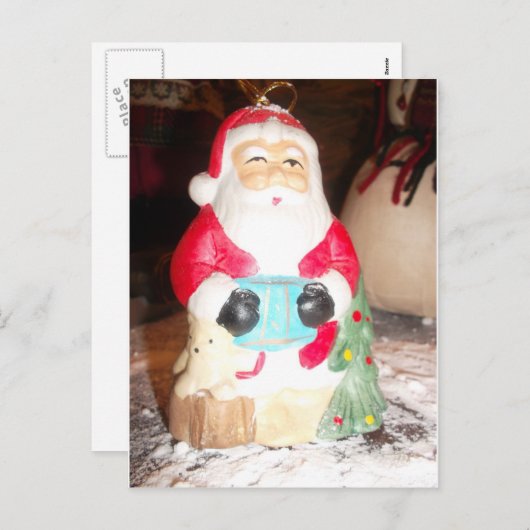 Leuke Kerstman met Snow Art Print Feestdagenkaart (Voorkant / Achterkant)