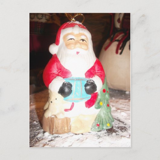 Leuke Kerstman met Snow Art Print Feestdagenkaart (Voorkant)