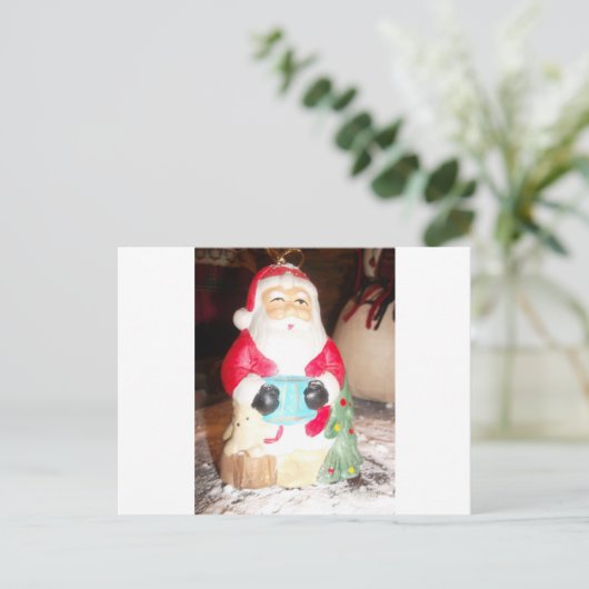  Leuke Kerstman met Snow Art Print Feestdagenkaart (Staand voorkant)