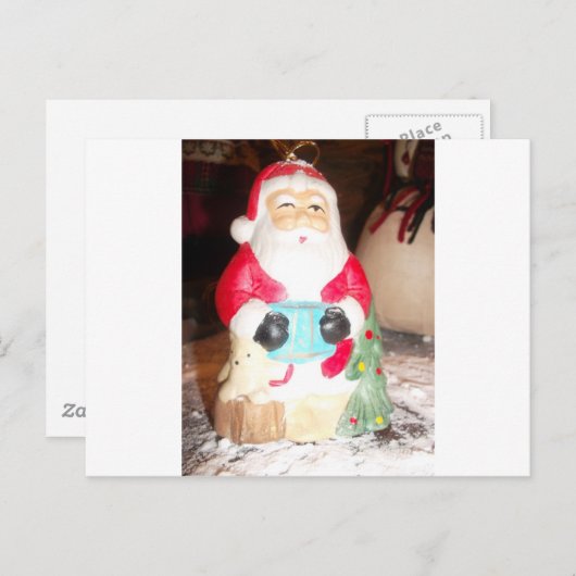  Leuke Kerstman met Snow Art Print Feestdagenkaart (Voorkant / Achterkant)