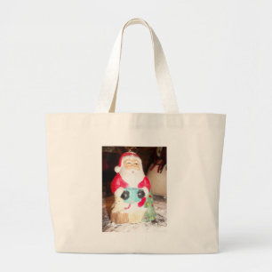 Leuke Kerstman met Snow Art Print Grote Tote Bag