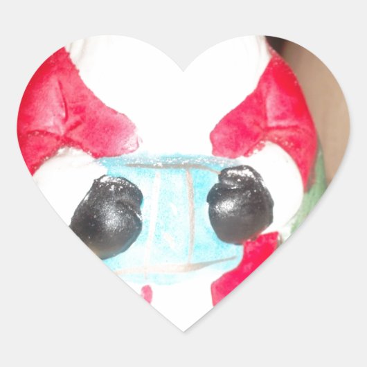 Leuke Kerstman met Snow Art Print Hart Sticker (Voorkant)