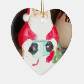 Leuke Kerstman met Snow Art Print Keramisch Ornament (Rechts)