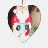 Leuke Kerstman met Snow Art Print Keramisch Ornament (Links)