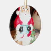  Leuke Kerstman met Snow Art Print Keramisch Ornament (Rechts)