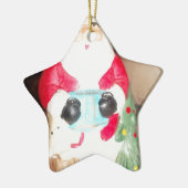  Leuke Kerstman met Snow Art Print Keramisch Ornament (Links)