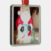  Leuke Kerstman met Snow Art Print Metalen Ornament (Rechts)