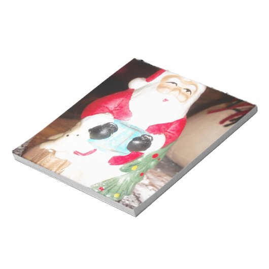  Leuke Kerstman met Snow Art Print Notitieblok (Linkerzijde)