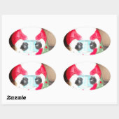 Leuke Kerstman met Snow Art Print Ovale Sticker (Vel)