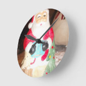 Leuke Kerstman met Snow Art Print Ronde Klok (Hoek)