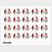 Leuke Kerstman met Snow Art Print Ronde Sticker (Vel)