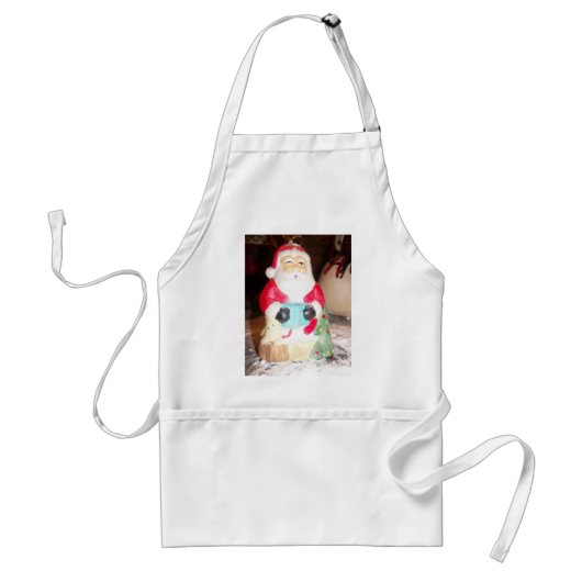  Leuke Kerstman met Snow Art Print Standaard Schort (Voorkant)