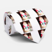 Leuke Kerstman met Snow Art Print Stropdas (Opgerold)