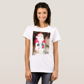  Leuke Kerstman met Snow Art Print T-shirt (Voorkant volledig)