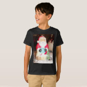  Leuke Kerstman met Snow Art Print T-shirt (Voorkant volledig)