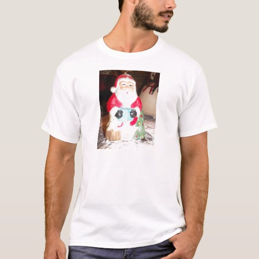 Leuke Kerstman met Snow Art Print T-shirt (Voorkant)