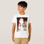 Leuke Kerstman met Snow Art Print T-shirt (Voorkant volledig)