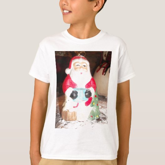  Leuke Kerstman met Snow Art Print T-shirt (Voorkant)