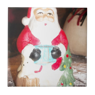 Leuke Kerstman met Snow Art Print Tegeltje