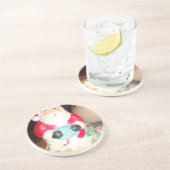  Leuke Kerstman met Snow Art Print Zandsteen Onderzetter (Zijkant)