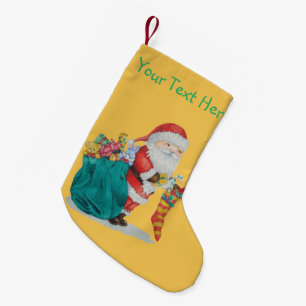 Leuke Kerstman met speelgoed en giften in zak Kleine Kerstsok