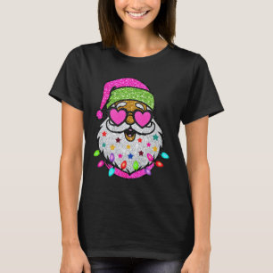 Leuke kerstman met zonnebril Kerstmis Roze Vrouwen T-shirt