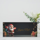 Leuke kerstman op een zwarte achtergrond    (Staand voorkant)