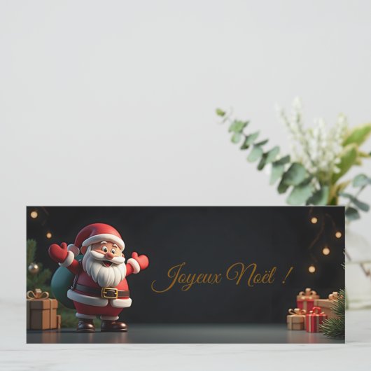 Leuke kerstman op een zwarte achtergrond    (Staand voorkant)